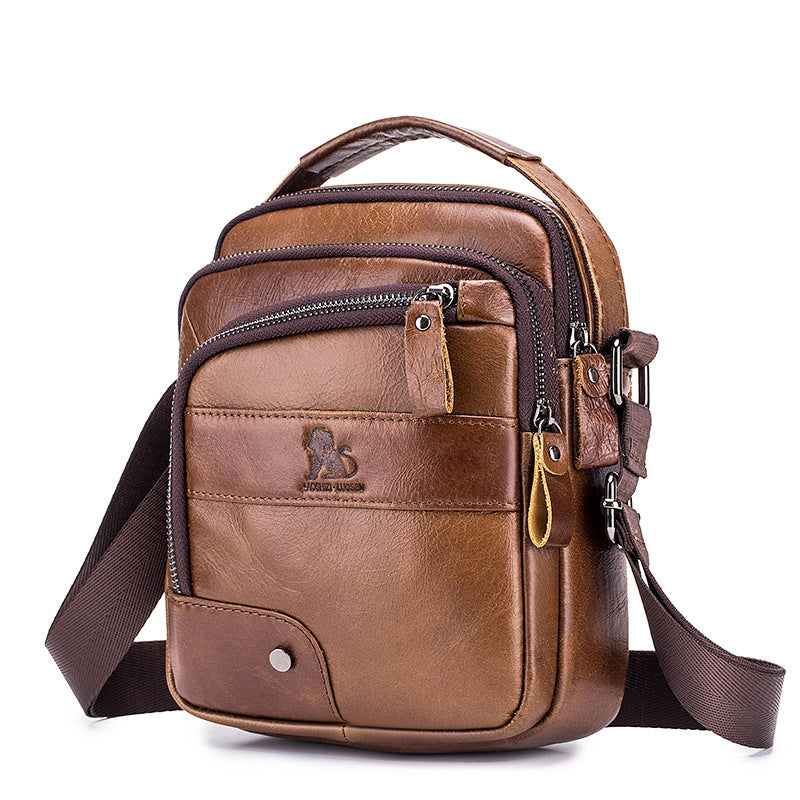 Men's Casual Simple First Layer Small Cowhide Crossbody Bag