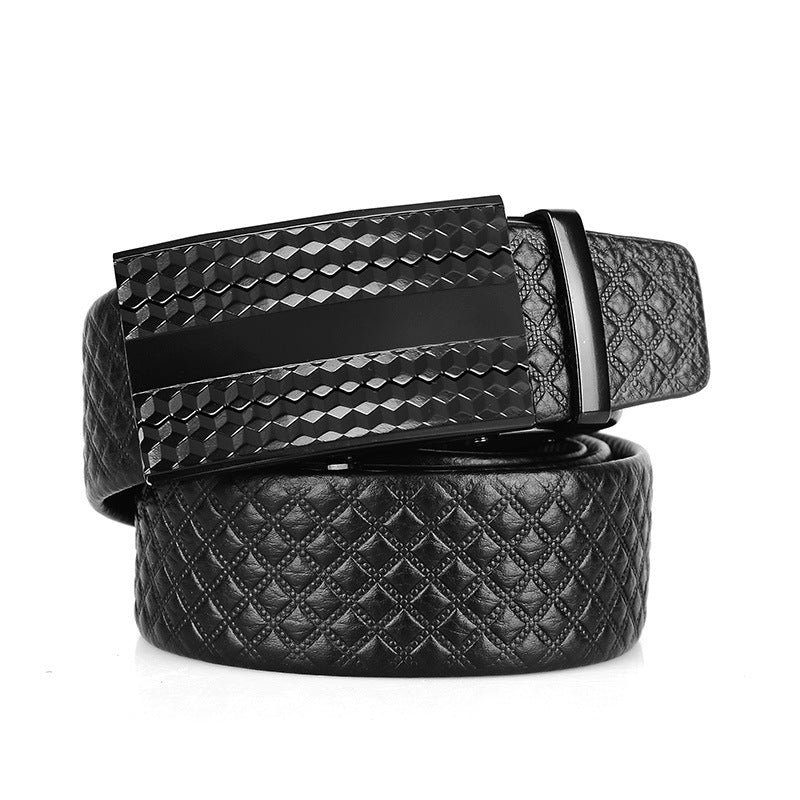 Genuine Leather Men's Automatic Buckle Belt