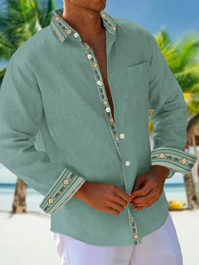 Men's Casual Long Sleeve Loose-fitting Shirt