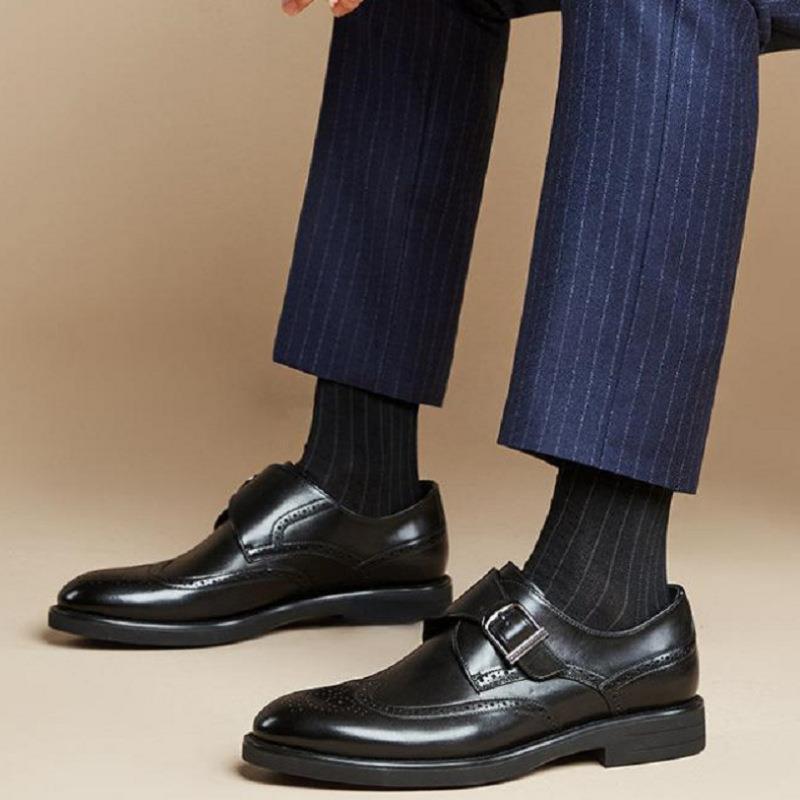 Men's Carving Brogue Business Formal Wear Leather Shoes