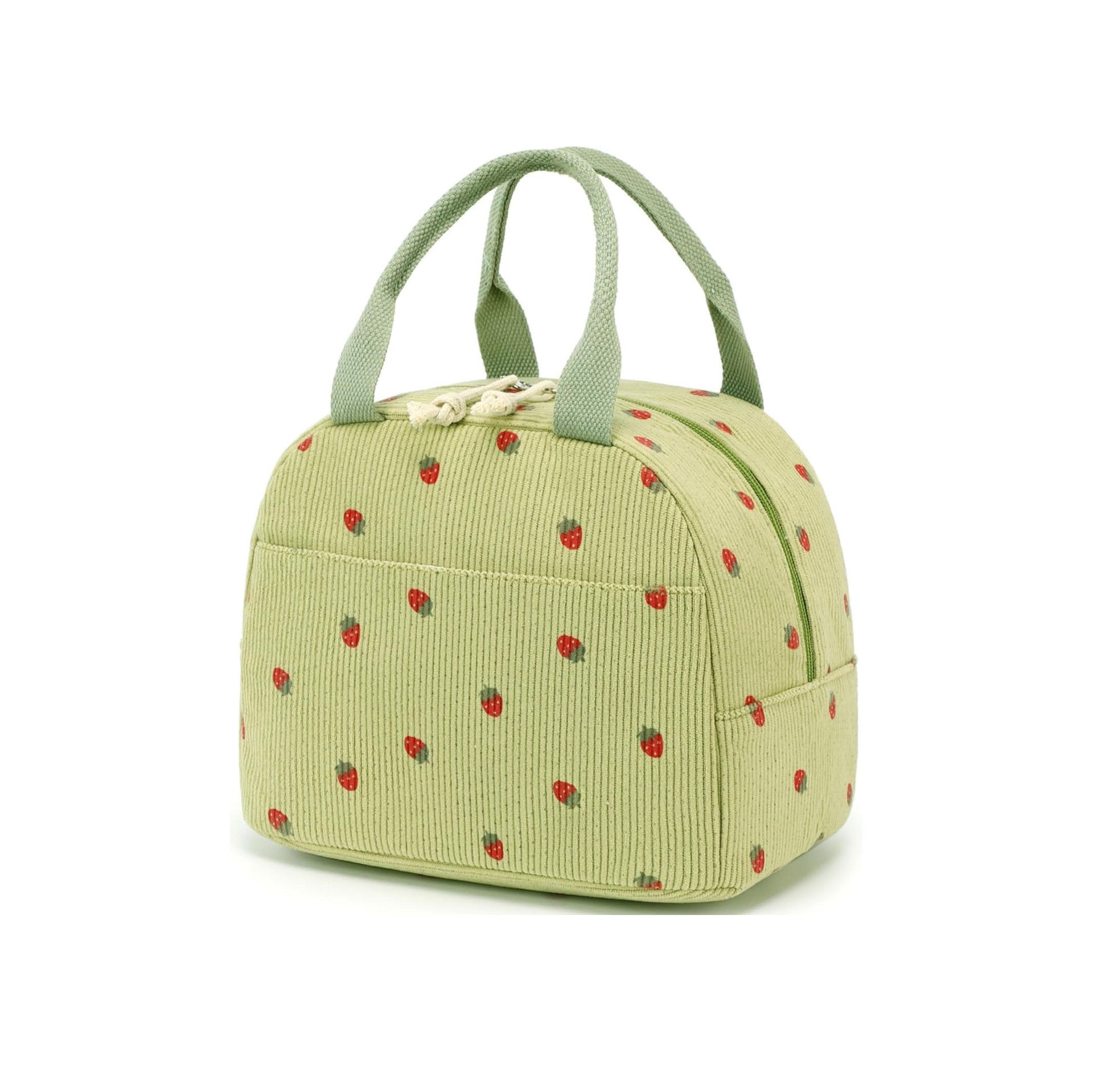 Corduroy Strawberry Large Capacity Lunch Bag