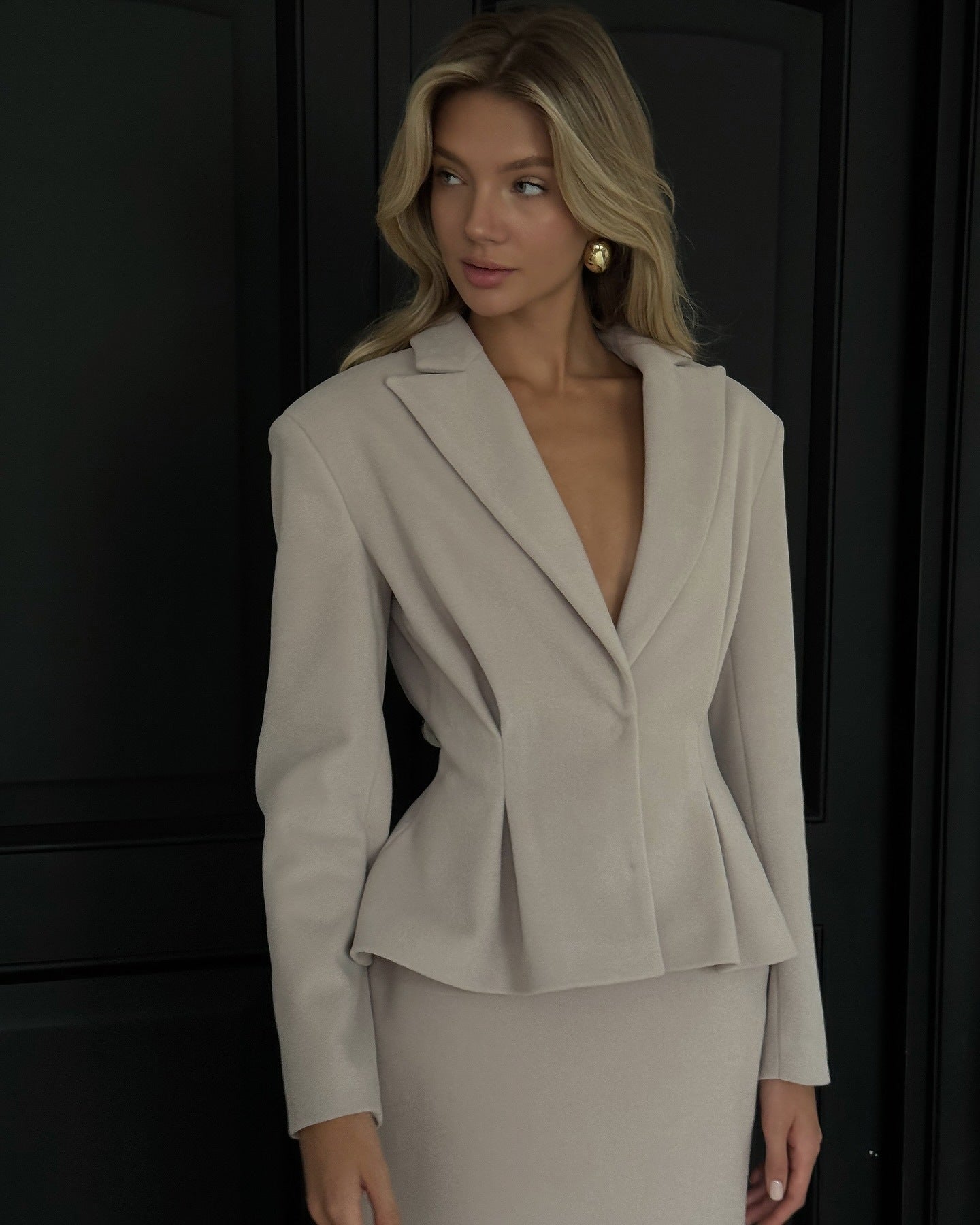 New Fashion Waist-controlled Elegant Business Suit Coat Skirt