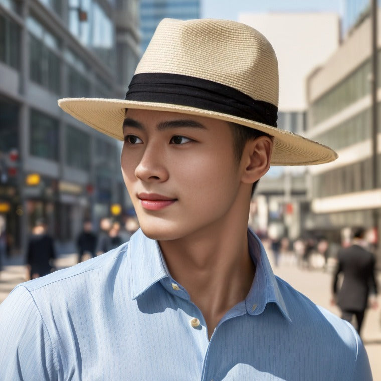 Simple Fashion European And American Style Men's UV-proof Straw Hat