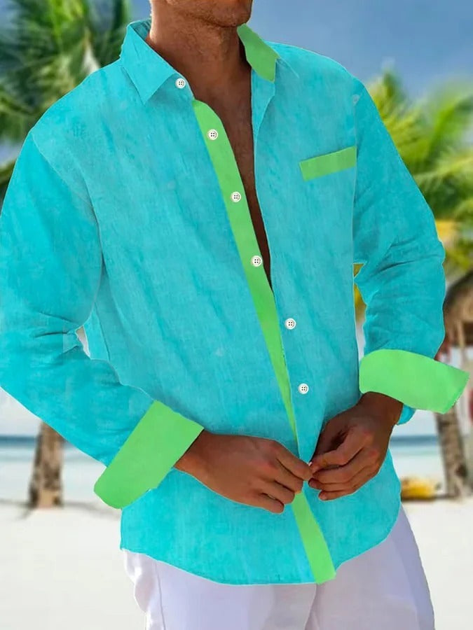 Men's Casual Long Sleeve Loose-fitting Shirt