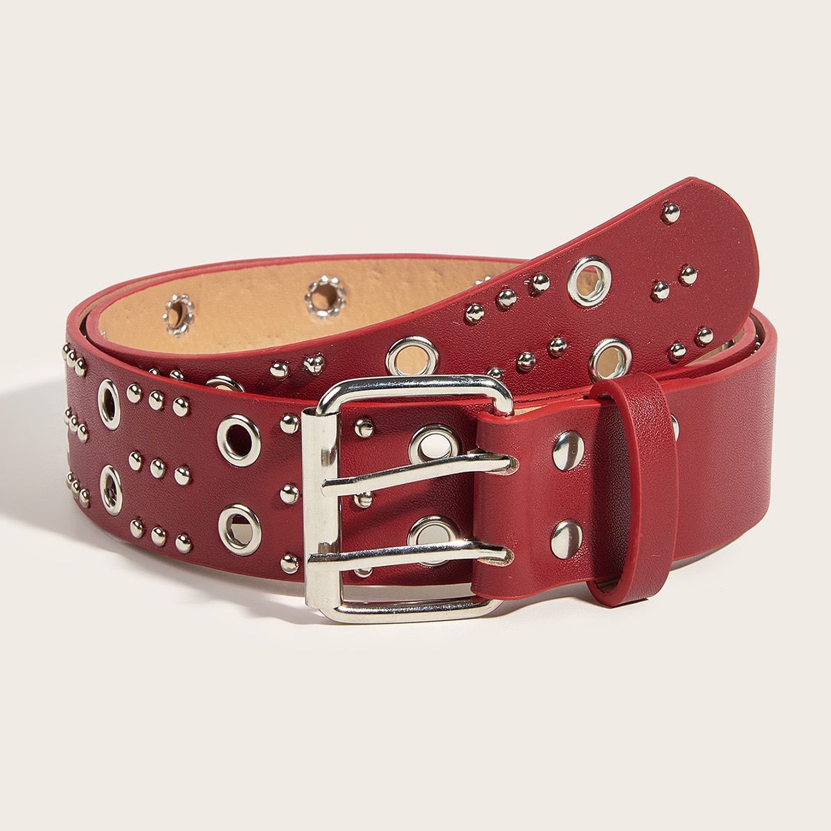 Punk Trendy Personalized Women's Double Row Casual Belt