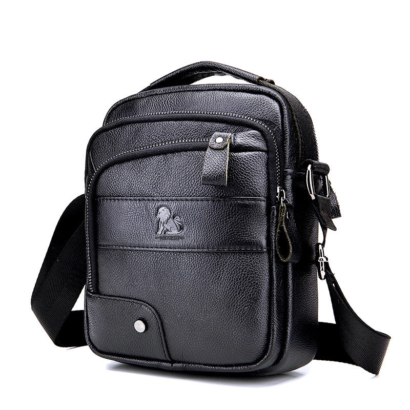 Men's Casual Simple First Layer Small Cowhide Crossbody Bag