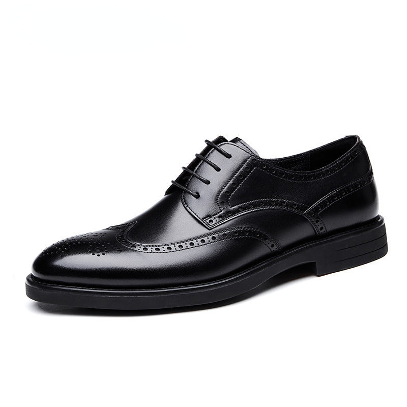 Men's Carving Brogue Business Formal Wear Leather Shoes