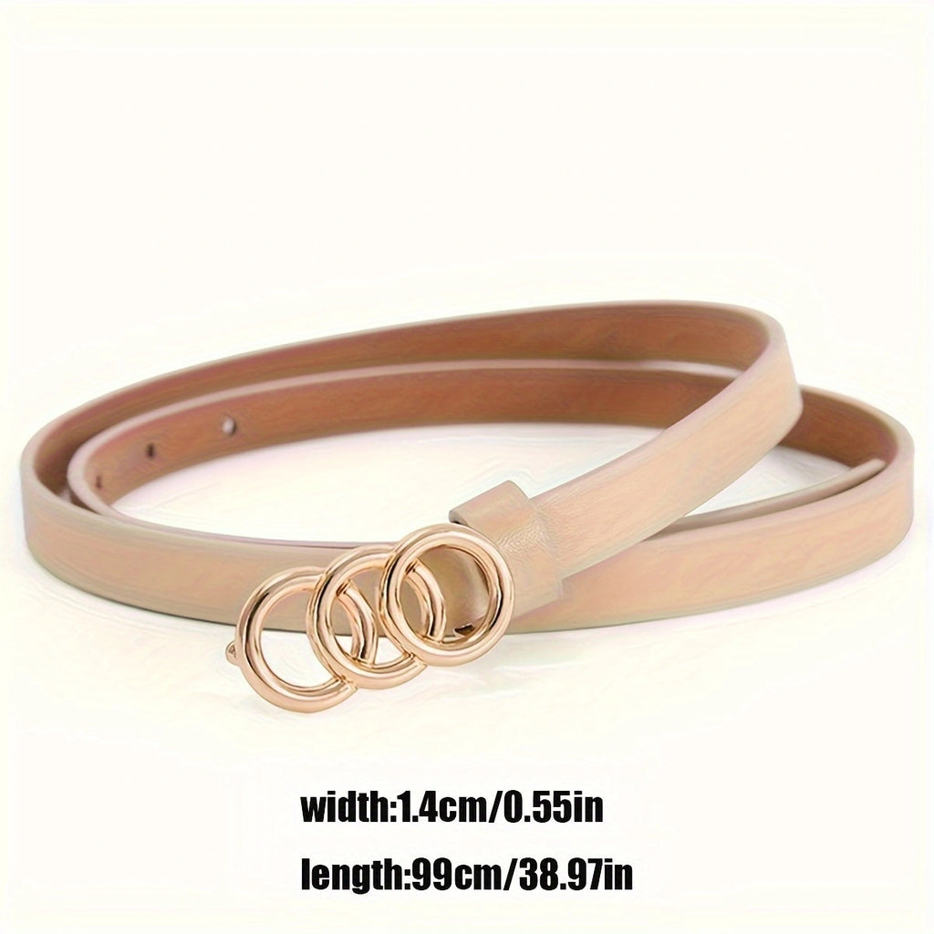Women's Stylish Retro Minimalism 3-ring Thin Belt