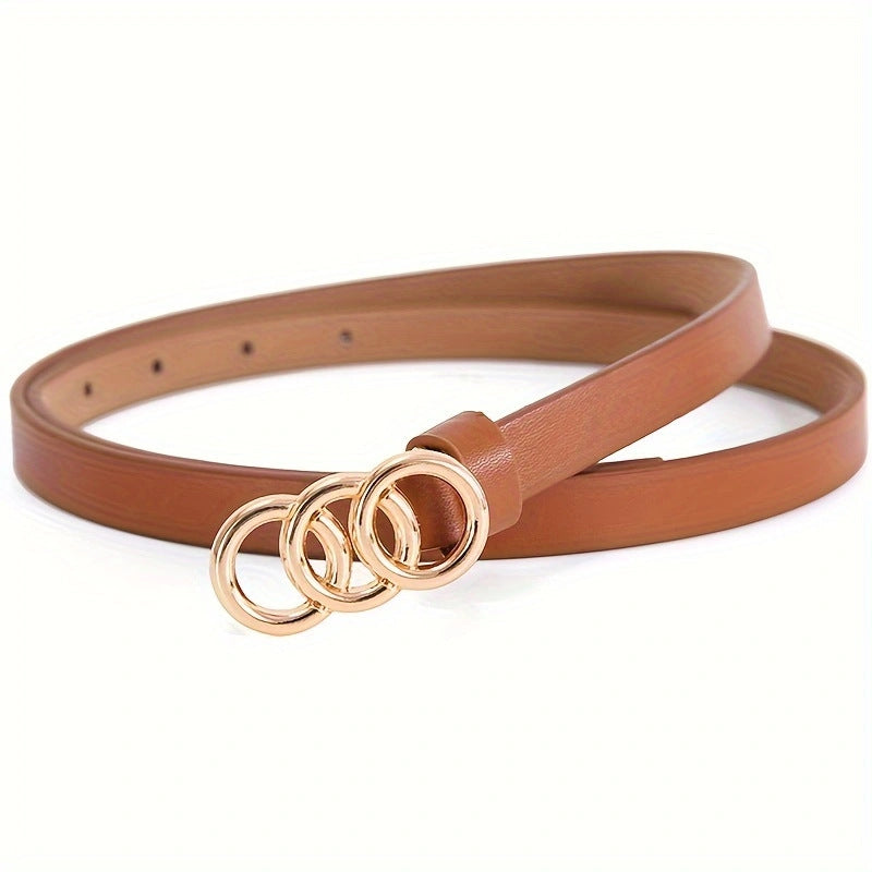 Women's Stylish Retro Minimalism 3-ring Thin Belt