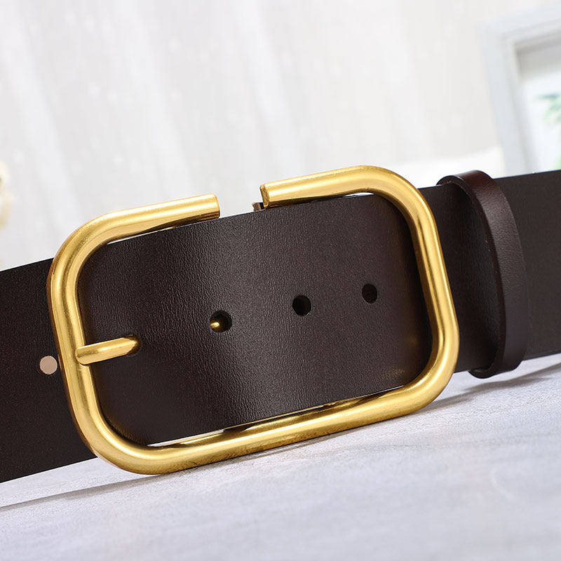 Women's Cowhide Wide Belt Waist Seal