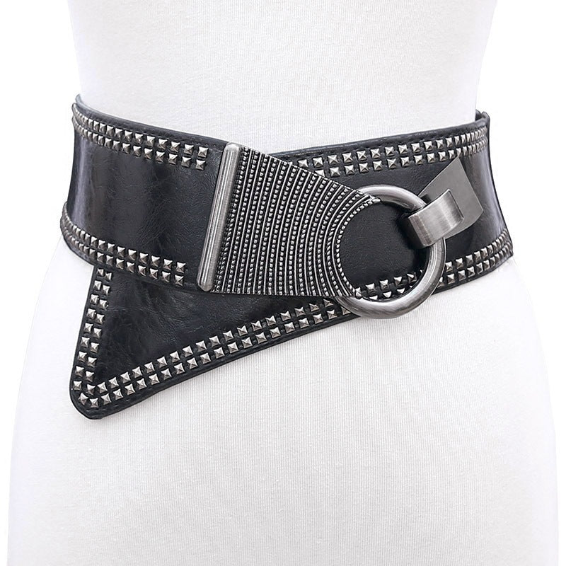 Personalized Fashionable All-match Wide Waist Seal Oblique Women's Belt