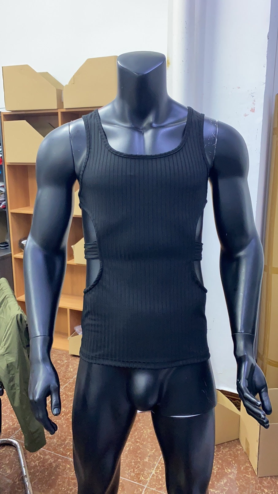 Solid Knit Waistband Waistband Fashion Vest