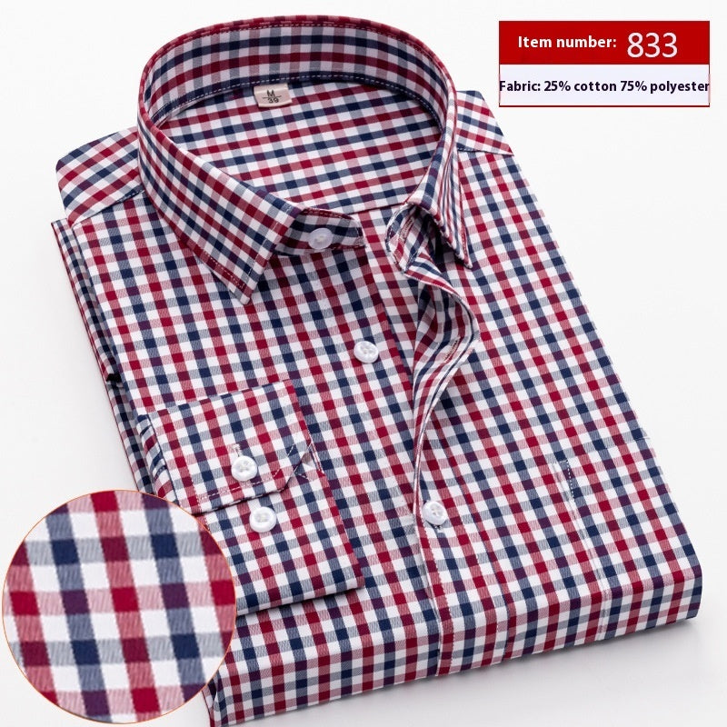 Shirt Men's Long Sleeve Spring And Autumn Middle-aged Loose Casual Men's Shirt