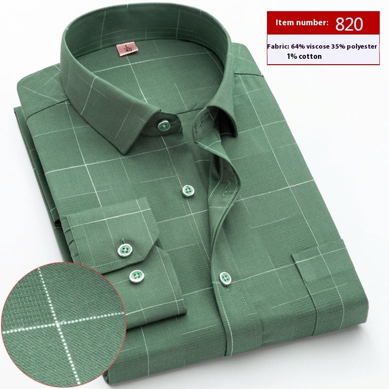 Shirt Men's Long Sleeve Spring And Autumn Middle-aged Loose Casual Men's Shirt