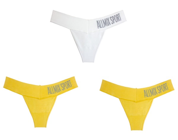 UMI King Letter Sports Traceless Deep V Wide Waist T-pants Women Sexy Hot Underwear Fitness Seamless Low Waist T-pants