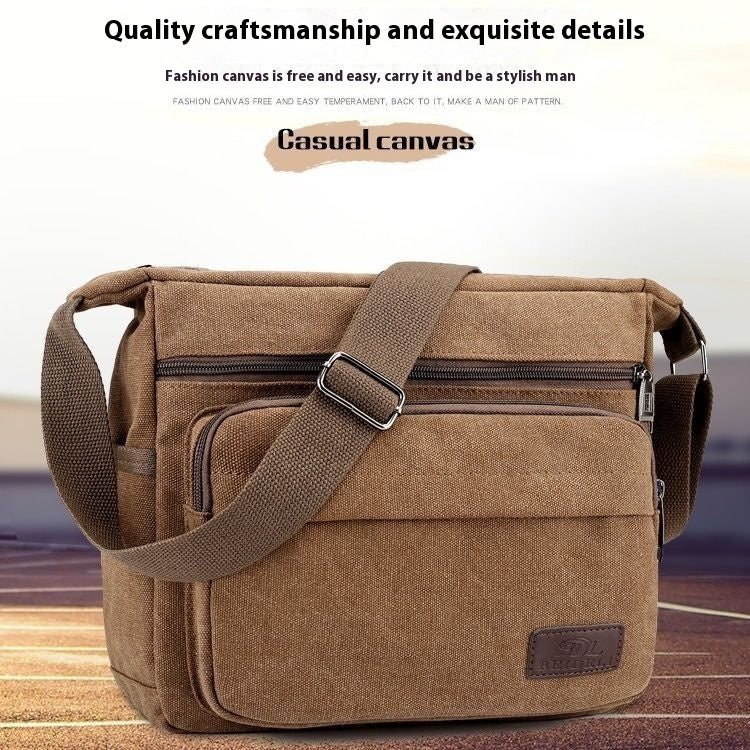 Men's Shoulder Bag Retro Leisure Crossbody Bag Outdoor Sports Canvas Bag