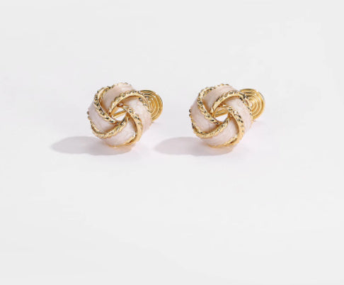 Blue Concentric Knot Mosquito Coil Ear Clip