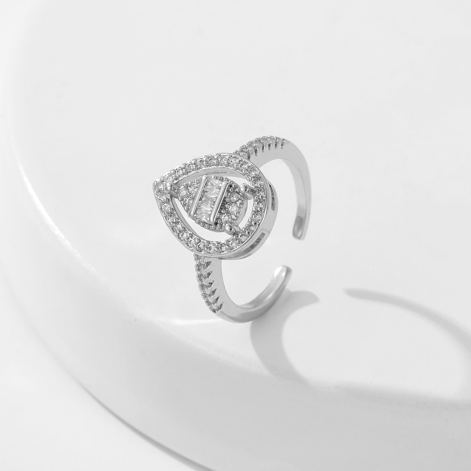 Women's Square Full Rhinestone Zircon Ring