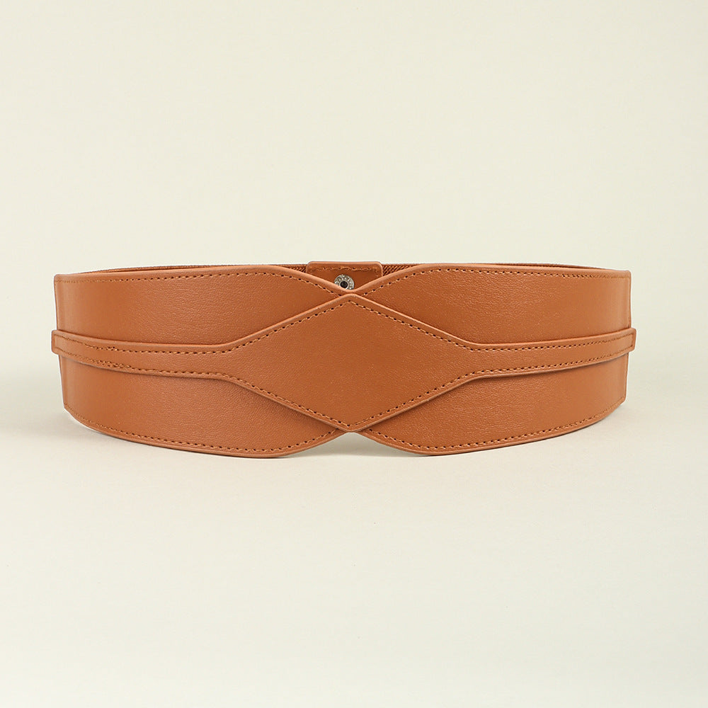 Simple Wide Waist Seal Elastic Versatile Belt Ladies