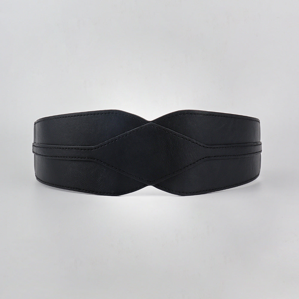 Simple Wide Waist Seal Elastic Versatile Belt Ladies