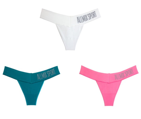 UMI King Letter Sports Traceless Deep V Wide Waist T-pants Women Sexy Hot Underwear Fitness Seamless Low Waist T-pants