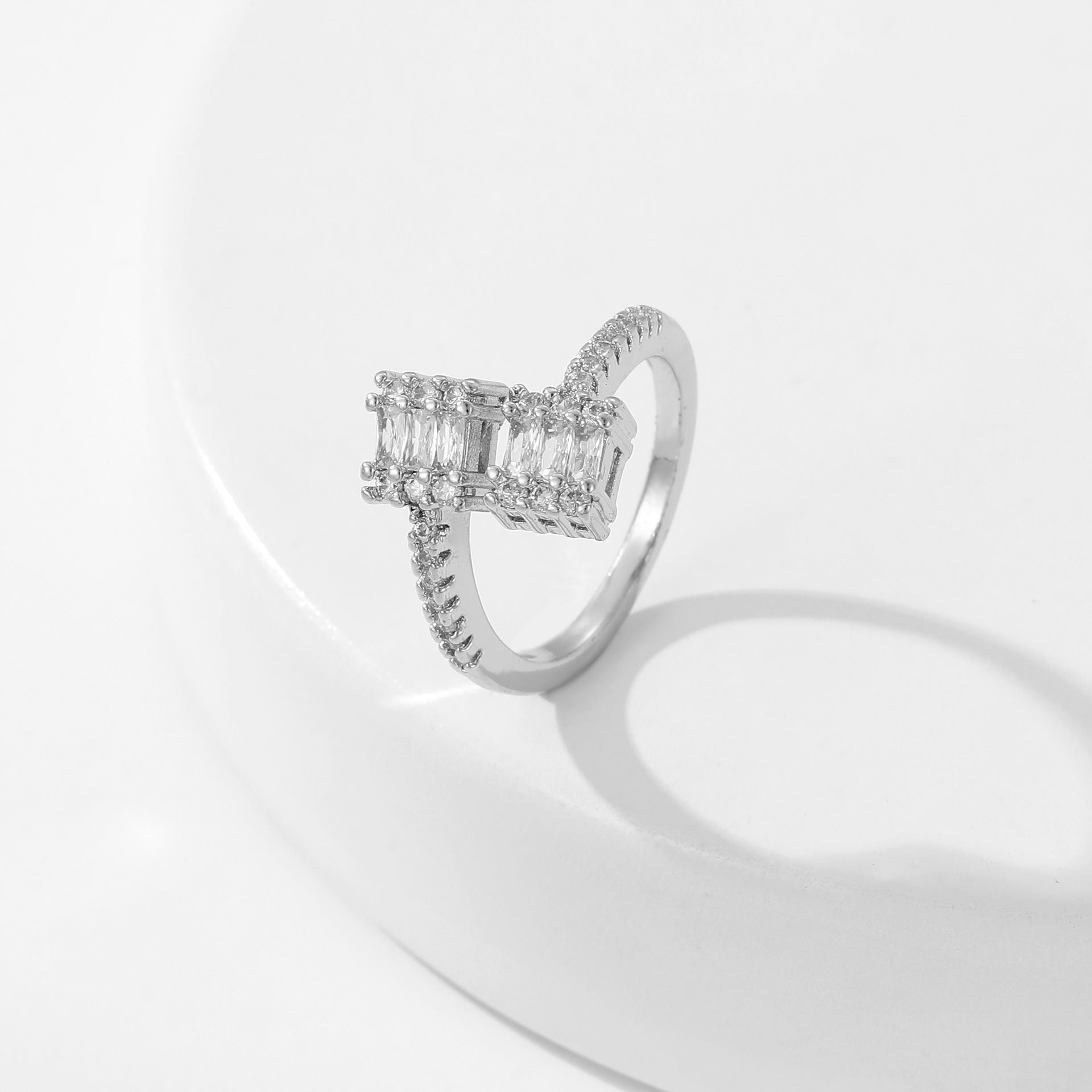 Women's Square Full Rhinestone Zircon Ring