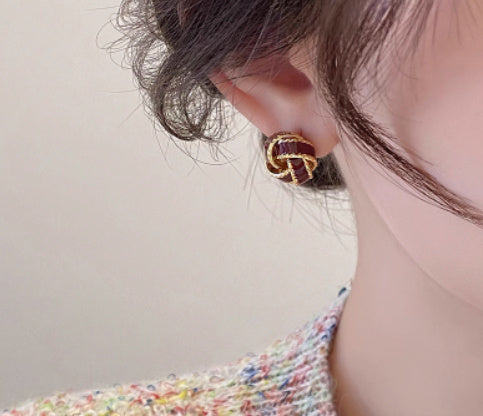 Blue Concentric Knot Mosquito Coil Ear Clip