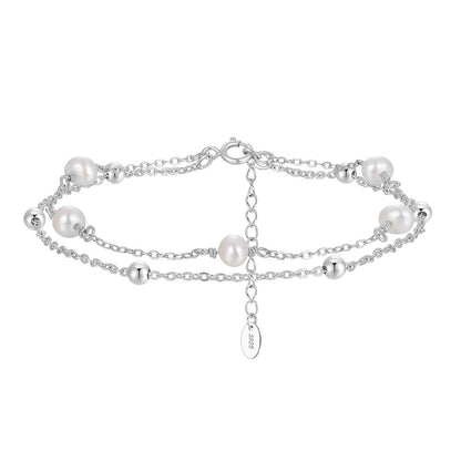 S925 Sterling Silver Bracelet Natural Freshwater Pearl